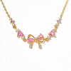 Wholesale Sweet Style Women's Bracelet With Love Zircon Butterfly And Bow Tie Pattern Copper And Plastic Material