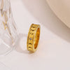 Wholesale Swirable Threedimensional Design Light Luxury Stainless Steel Geometric Ring For Women With 18K Real Gold Electroplating