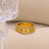 Wholesale Swirable Threedimensional Design Light Luxury Stainless Steel Geometric Ring For Women With 18K Real Gold Electroplating