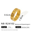 Wholesale Swirable Threedimensional Design Light Luxury Stainless Steel Geometric Ring For Women With 18K Real Gold Electroplating