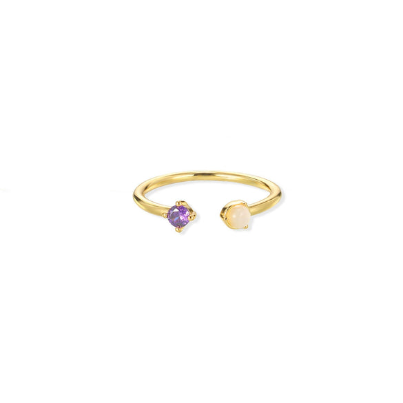 Wholesale Tail Ring Stainless Steel Ins Style Geometric Set With Diamonds Letters Numbers Text Design