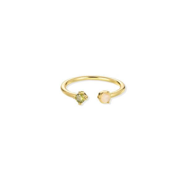 Wholesale Tail Ring Stainless Steel Ins Style Geometric Set With Diamonds Letters Numbers Text Design