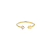 Wholesale Tail Ring Stainless Steel Ins Style Geometric Set With Diamonds Letters Numbers Text Design