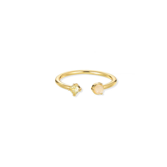 Wholesale Tail Ring Stainless Steel Ins Style Geometric Set With Diamonds Letters Numbers Text Design