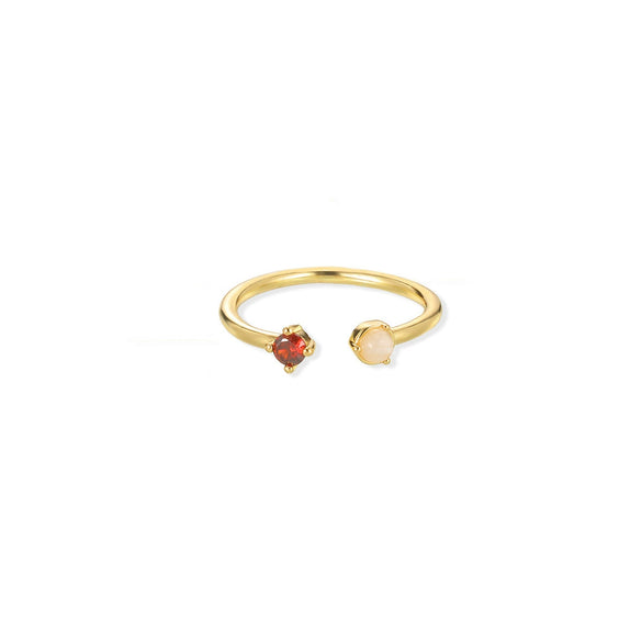 Wholesale Tail Ring Stainless Steel Ins Style Geometric Set With Diamonds Letters Numbers Text Design
