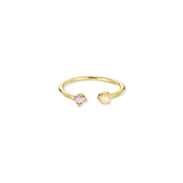 Wholesale Tail Ring Stainless Steel Ins Style Geometric Set With Diamonds Letters Numbers Text Design