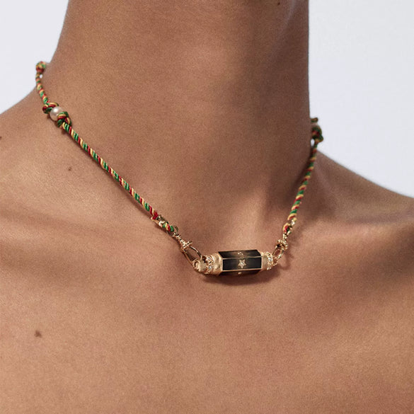 Wholesale Tarot Necklace Copper Gold Plated Geometric Pendant Men's Boyfriend Style