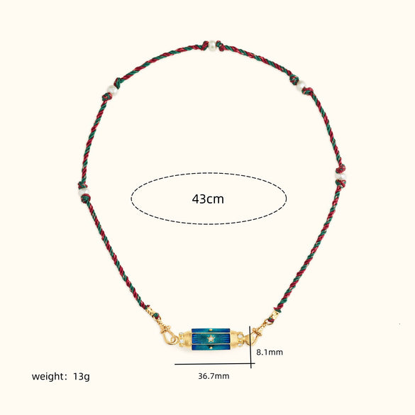 Wholesale Tarot Necklace Copper Gold Plated Geometric Pendant Men's Boyfriend Style
