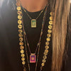 Wholesale Tarot Necklace Copper Heart Shape Fourleaf Clover Pattern Set With Diamonds Pendant