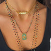 Wholesale Tarot Necklace Copper Heart Shape Fourleaf Clover Pattern Set With Diamonds Pendant