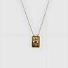 Wholesale Tarot Necklace Copper Heart Shape Fourleaf Clover Pattern Set With Diamonds Pendant