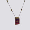 Wholesale Tarot Necklace Copper Heart Shape Fourleaf Clover Pattern Set With Diamonds Pendant