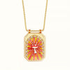 Wholesale Tarot Necklace Copper Mixed Gemstone Inlay Heart Star Geometric Vintage Style