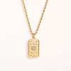 Wholesale Tarot Necklace With Geometric Pattern High Sense Plant Flowers Threedimensional Embossed Diamondembossed Titanium Steel Woolen Twist Chain Electroplated