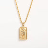 Wholesale Tarot Necklace With Geometric Pattern High Sense Plant Flowers Threedimensional Embossed Diamondembossed Titanium Steel Woolen Twist Chain Electroplated