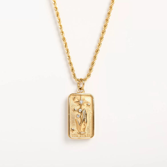 Wholesale Tarot Necklace With Geometric Pattern High Sense Plant Flowers Threedimensional Embossed Diamondembossed Titanium Steel Woolen Twist Chain Electroplated