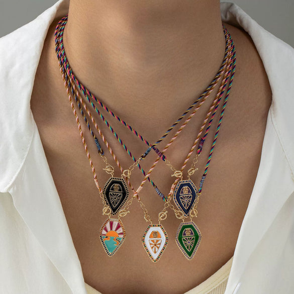 Wholesale Tarot Pendant Necklace Copper Retro Geometric Gold Plated