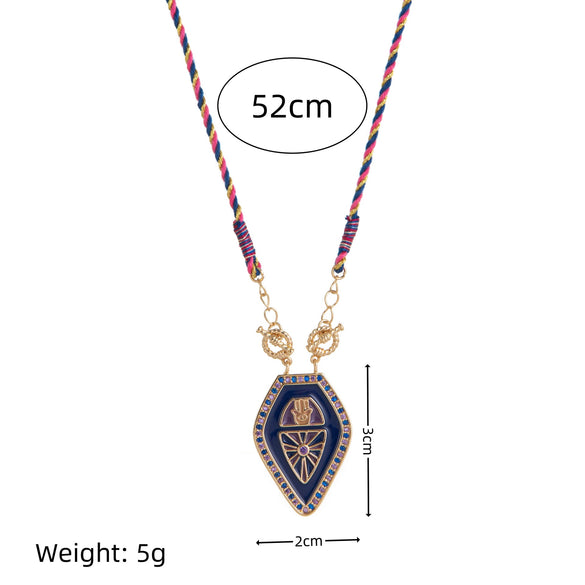 Wholesale Tarot Pendant Necklace Copper Retro Geometric Gold Plated