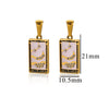 Wholesale Tarot Retro Pendant Jewelry Stainless Steel Rectangular Electroplating