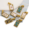 Wholesale Tarot Retro Pendant Jewelry Stainless Steel Rectangular Electroplating