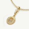 Wholesale Tarot Series Titanium Steel Necklace With Mixed Gemstone Inlay Heart Shape Pendant For Women