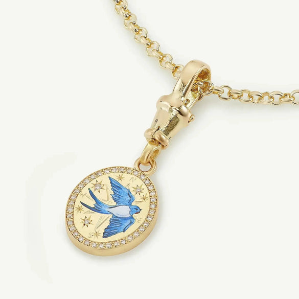 Wholesale Tarot Series Titanium Steel Necklace With Mixed Gemstone Inlay Heart Shape Pendant For Women