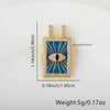 Wholesale Tarot Square Pendant Necklace Copper Plated 18K Gold Geometric Style Electroplated Oildripping Zircon Diy Accessories