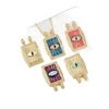 Wholesale Tarot Square Pendant Necklace Copper Plated 18K Gold Geometric Style Electroplated Oildripping Zircon Diy Accessories