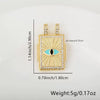 Wholesale Tarot Square Pendant Necklace Copper Plated 18K Gold Geometric Style Electroplated Oildripping Zircon Diy Accessories