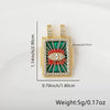 Wholesale Tarot Square Pendant Necklace Copper Plated 18K Gold Geometric Style Electroplated Oildripping Zircon Diy Accessories