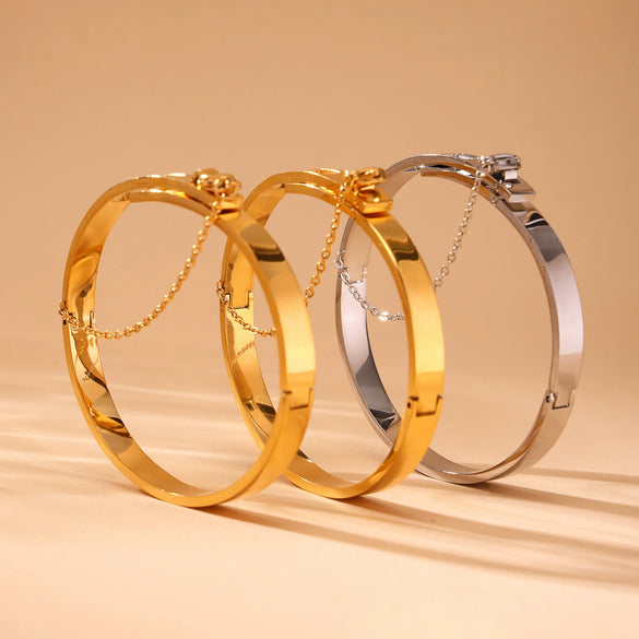 Wholesale Tassel Buckle Bracelet Stainless Steel 18K Gold Plated Electroplated Fashion Geometric Couple Jewelry