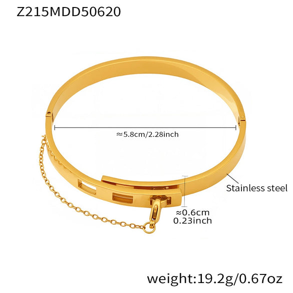 Wholesale Tassel Buckle Bracelet Stainless Steel 18K Gold Plated Electroplated Fashion Geometric Couple Jewelry
