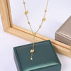 Wholesale Tassel Butterfly Geometric Titanium Steel Necklace With Mixed Gemstone Inlay Electroplated For Women Fashion Highend Design Nonfading Clavicle Chain