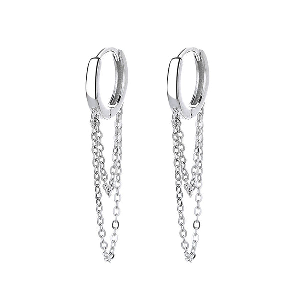Wholesale Tassel Chain Earrings 925 Sterling Silver Geometric Style For Women