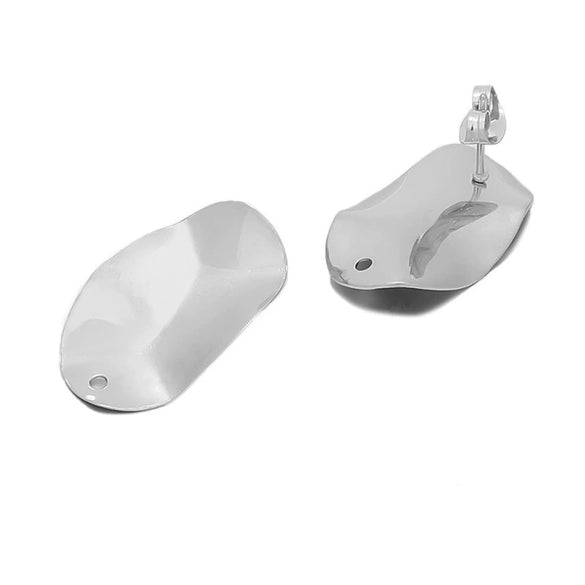 Wholesale Tassel Earrings Stainless Steel Geometric Rhombic Round Irregular Electroplated