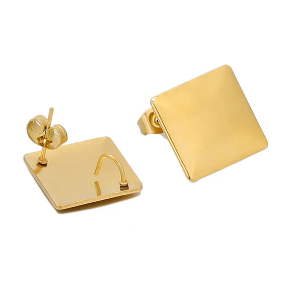 Wholesale Tassel Earrings Stainless Steel Geometric Rhombic Round Irregular Electroplated