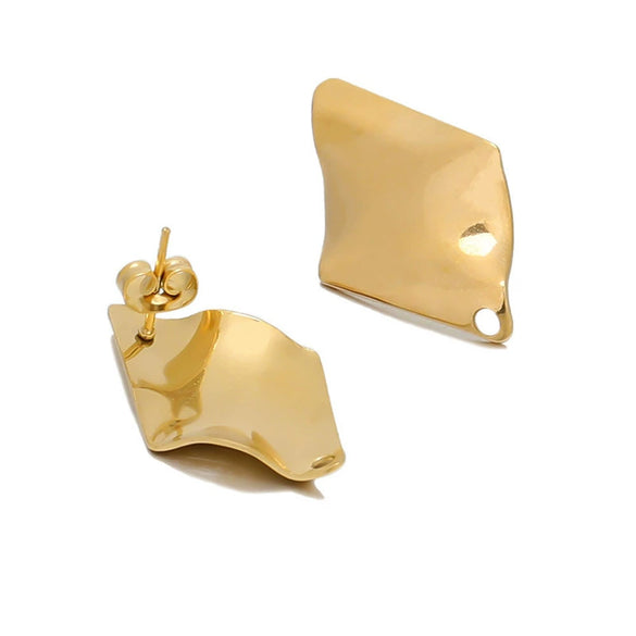 Wholesale Tassel Earrings Stainless Steel Geometric Rhombic Round Irregular Electroplated