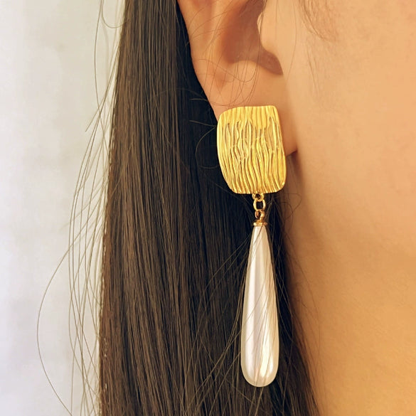 Wholesale Tassel Earrings Stainless Steel Vintage Geometric Style Electroplated For Women