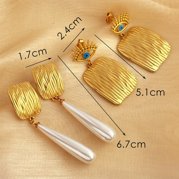 Wholesale Tassel Earrings Stainless Steel Vintage Geometric Style Electroplated For Women