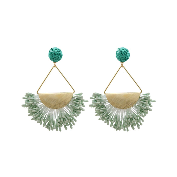 Wholesale Tassel Earrings Zinc Alloy Geometric Hand Knitted Retro Style