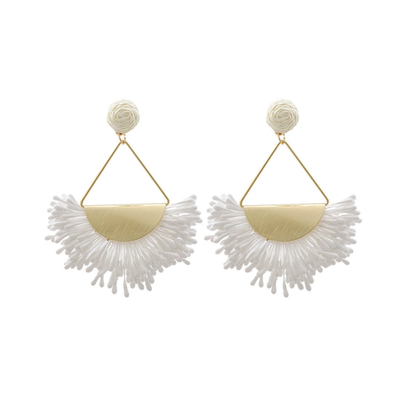 Wholesale Tassel Earrings Zinc Alloy Geometric Hand Knitted Retro Style