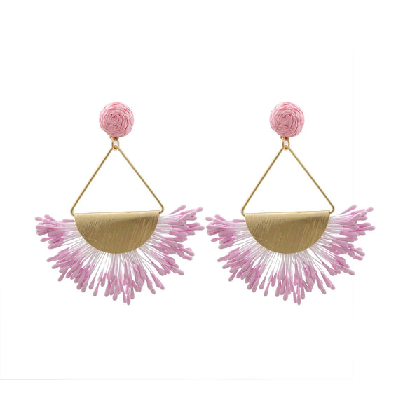 Wholesale Tassel Earrings Zinc Alloy Geometric Hand Knitted Retro Style