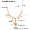 Wholesale Tassel Heart Natural Stone Freshwater Pearl Clavicle Necklace For Women Stainless Steel Geometric Pattern Electroplating