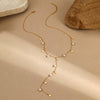 Wholesale Tassel Imitation Pearl Ychain Necklace Stainless Steel 18K Electroplated Geometric Style Jewelry For Women