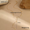 Wholesale Tassel Imitation Pearl Ychain Necklace Stainless Steel 18K Electroplated Geometric Style Jewelry For Women