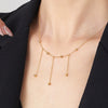 Wholesale Tassel Laser Ball Disco Necklace Titanium Steel 18K Gold Plated Geometric Style