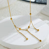 Wholesale Tassel Laser Ball Disco Necklace Titanium Steel 18K Gold Plated Geometric Style