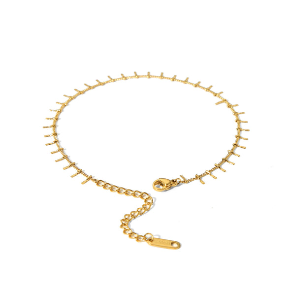 Wholesale Tassel Necklace And Anklet In Wave Pattern For Women Made Of High Grade Stainless Steel With Vacuum Real Gold In Pvd Furnace Treatment