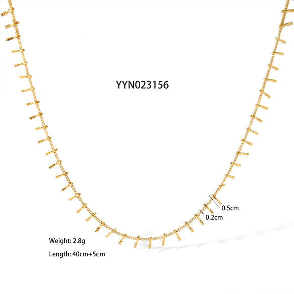 Wholesale Tassel Necklace And Anklet In Wave Pattern For Women Made Of High Grade Stainless Steel With Vacuum Real Gold In Pvd Furnace Treatment