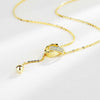 Wholesale Tassel Necklace Sterling Silver 925 Geometric Striped Electroplated Double Ring Loop Cross Chain For Women